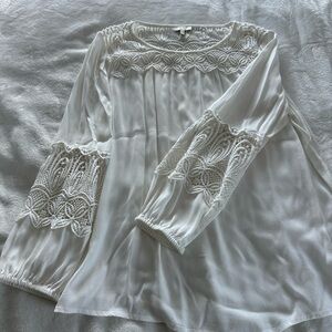 Joie cream blouse with beautiful sleeve detail.